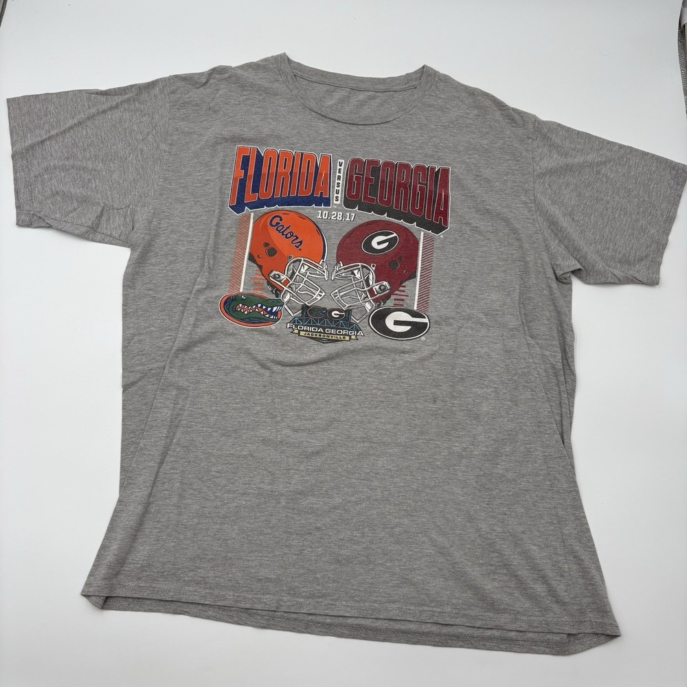 Fanatics Florida vs Georgia 2017 Football T-Shirt XL Gray Mens Short‎ Sleeve